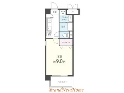 アファームドI(1K/3階)の間取り写真