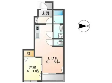 フォレスト鹿妻III(1LDK/1階)の間取り写真