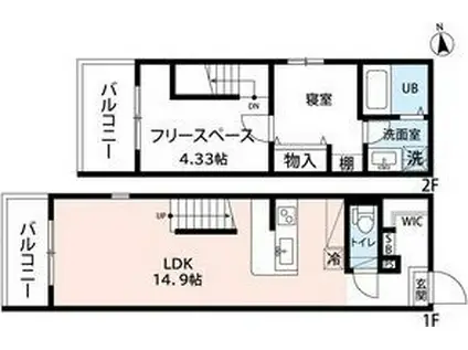 AMIRL PREMIER IMAIKEアミ(2LDK/4階)の間取り写真