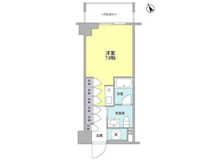 セントラル白楽(ワンルーム/6階)の間取り写真