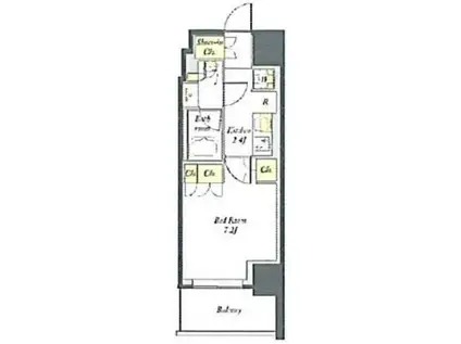 プライムメゾン板橋(1K/4階)の間取り写真