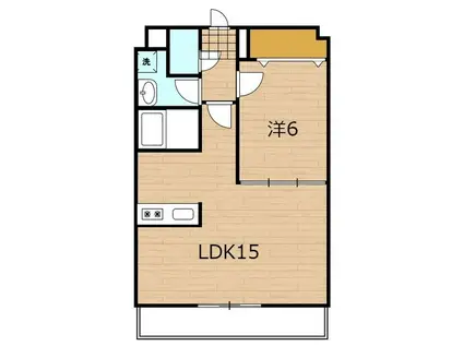 カーサ高千穂通(1LDK/5階)の間取り写真