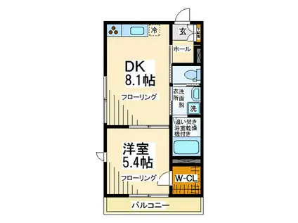 AKマンションVII(1DK/1階)の間取り写真