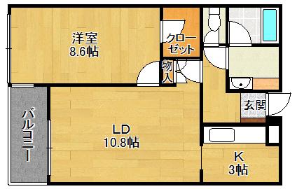 ラークヒルコート(1LDK/2階)の間取り写真