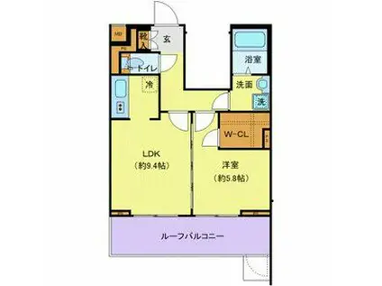 ジェノヴィア桜上水スカイガーデン(1LDK/5階)の間取り写真