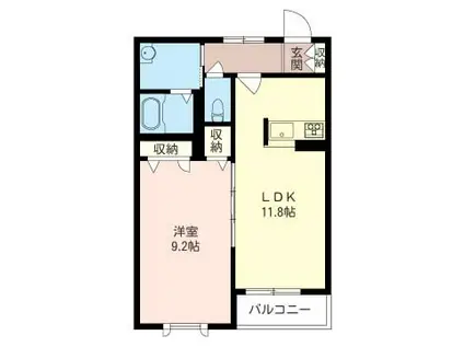 ジュメイラ(1LDK/3階)の間取り写真