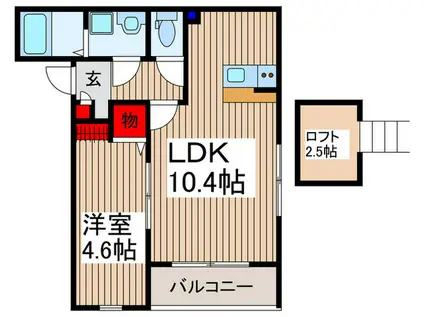 BESTSTAGEソレイユ蓮田(1LDK/3階)の間取り写真
