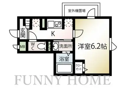 エムクォート三軒茶屋(1K/4階)の間取り写真