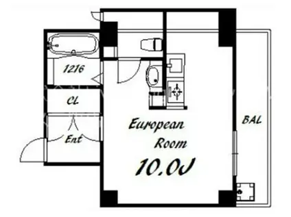 ダフネ二番館(ワンルーム/2階)の間取り写真