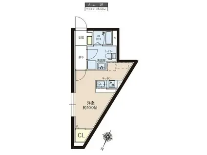 レピュア竹ノ塚レジデンス(ワンルーム/5階)の間取り写真