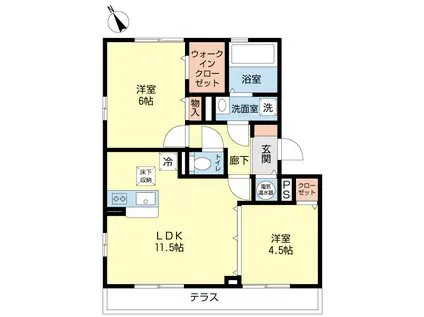 QUALITY(2LDK/1階)の間取り写真