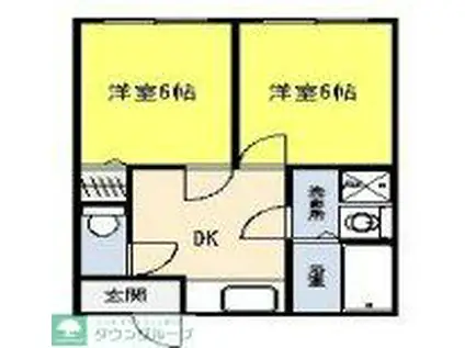 フェニックス(2DK/3階)の間取り写真