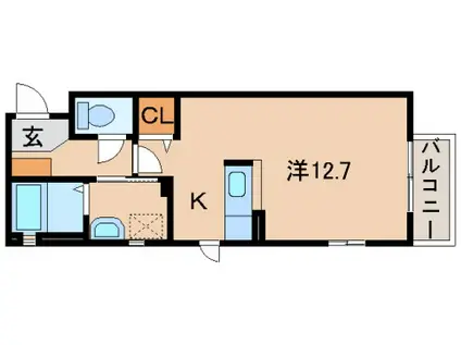 ジュリアード松江(ワンルーム/2階)の間取り写真