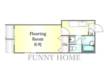 ジュアーン高輪(1K/1階)の間取り写真