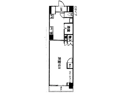 エンブレム元浜(1K/5階)の間取り写真