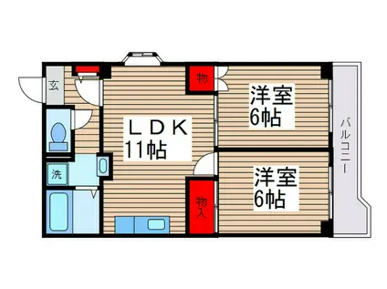 コートM3(2LDK/4階)の間取り写真