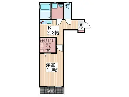 ヴィラージュ駅前(1K/3階)の間取り写真