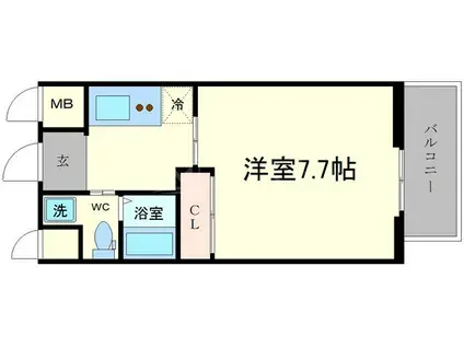 エグゼ西大阪(1K/2階)の間取り写真