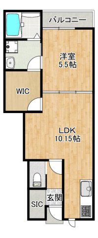 L-BLOOM東櫛原(1LDK/1階)の間取り写真
