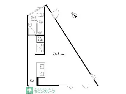 WEEKEND HOUSE ALLEY(ワンルーム/3階)の間取り写真