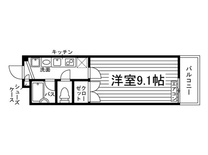 プレミールI(1K/3階)の間取り写真