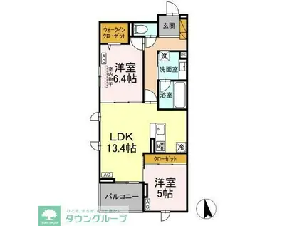 ラ・ペッシュ(2LDK/3階)の間取り写真