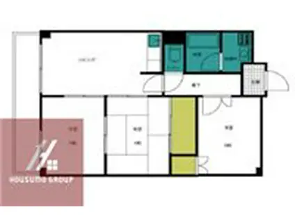 レクシア北条(3LDK/1階)の間取り写真