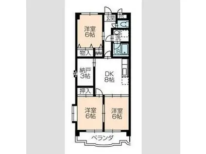 杉浦マンション(3DK/2階)の間取り写真