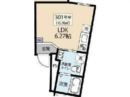 アーバンレーヴ西日暮里(ワンルーム/3階)の間取り写真