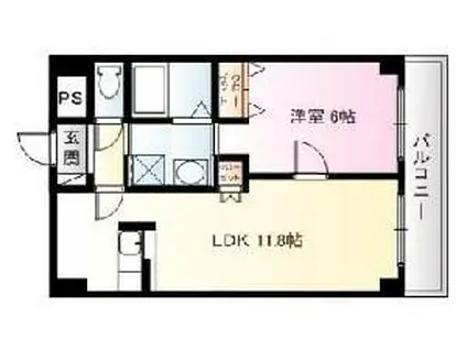 THE SKY VIEW(1LDK/7階)の間取り写真