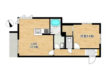 武蔵野さくら館(1LDK/2階)の間取り写真