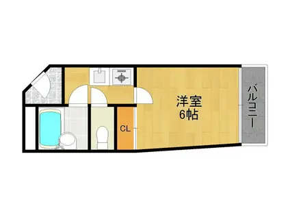 ドリームコート伊丹(1K/5階)の間取り写真