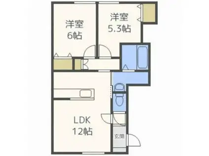 エスクレスト山の手(2LDK/2階)の間取り写真