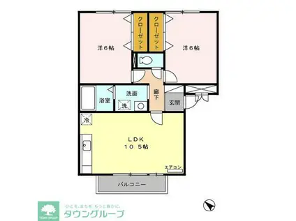 グランフェルム(2LDK/2階)の間取り写真