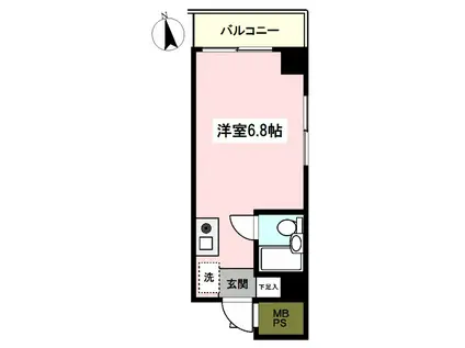 ライオンズマンション吉野町南(ワンルーム/5階)の間取り写真