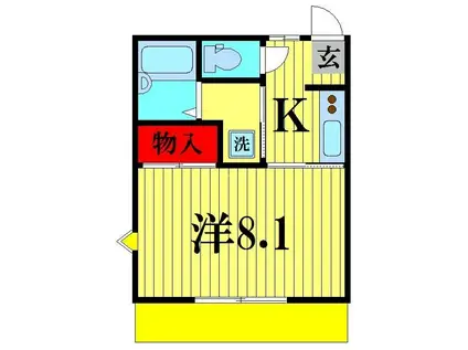 メゾン ドゥ レイリ C(1DK/2階)の間取り写真