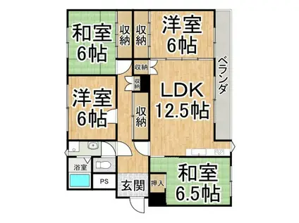 メゾン浦見(4LDK/2階)の間取り写真