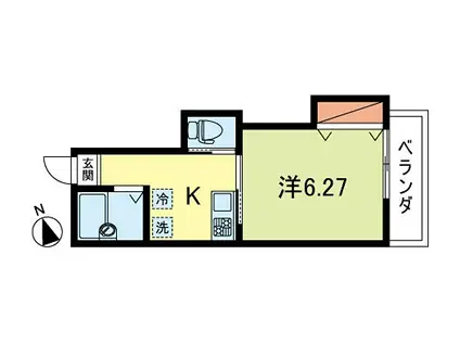サットンプレイス スライブ(1K/1階)の間取り写真