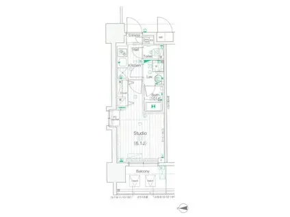 グランド・ガーラ川崎西口(1K/6階)の間取り写真