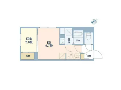 ウェルスクエア洗足(1DK/1階)の間取り写真