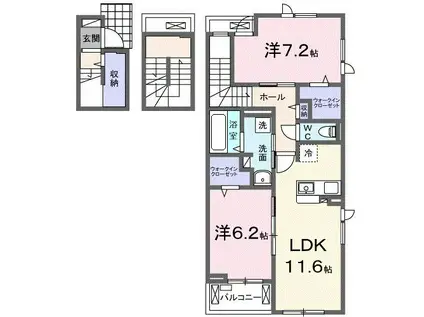 ルミナーレ・光(2LDK/3階)の間取り写真