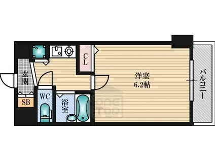 ストリーム江坂(1K/2階)の間取り写真
