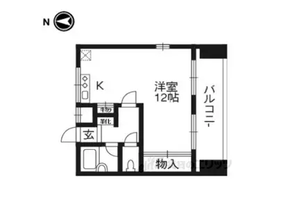 メルディアキューブ観月橋(1K/4階)の間取り写真