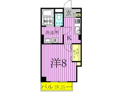 ボナール(1K/5階)の間取り写真