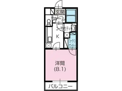 ESレジデンス(1K/3階)の間取り写真