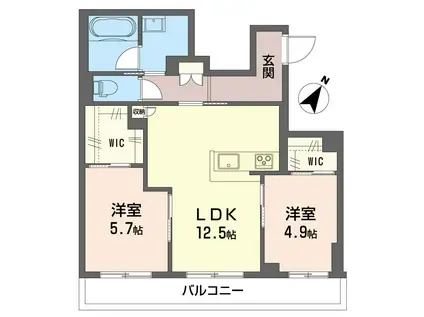 ベル・ヴィラージュ(2LDK/3階)の間取り写真