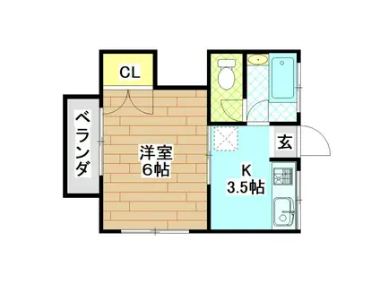 パルルみやまる(1K/1階)の間取り写真