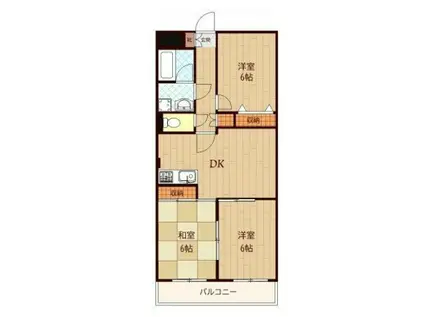 CIELO GARDEN1(3DK/2階)の間取り写真