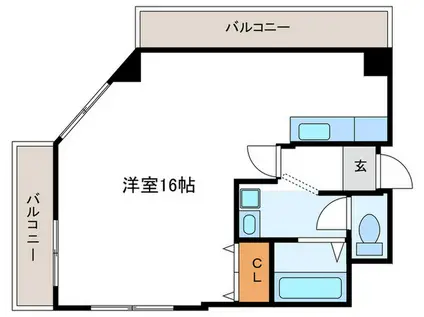 第5コーポ中川(ワンルーム/5階)の間取り写真