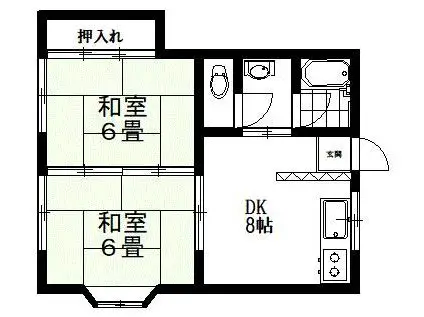 コーポ希(2DK/2階)の間取り写真